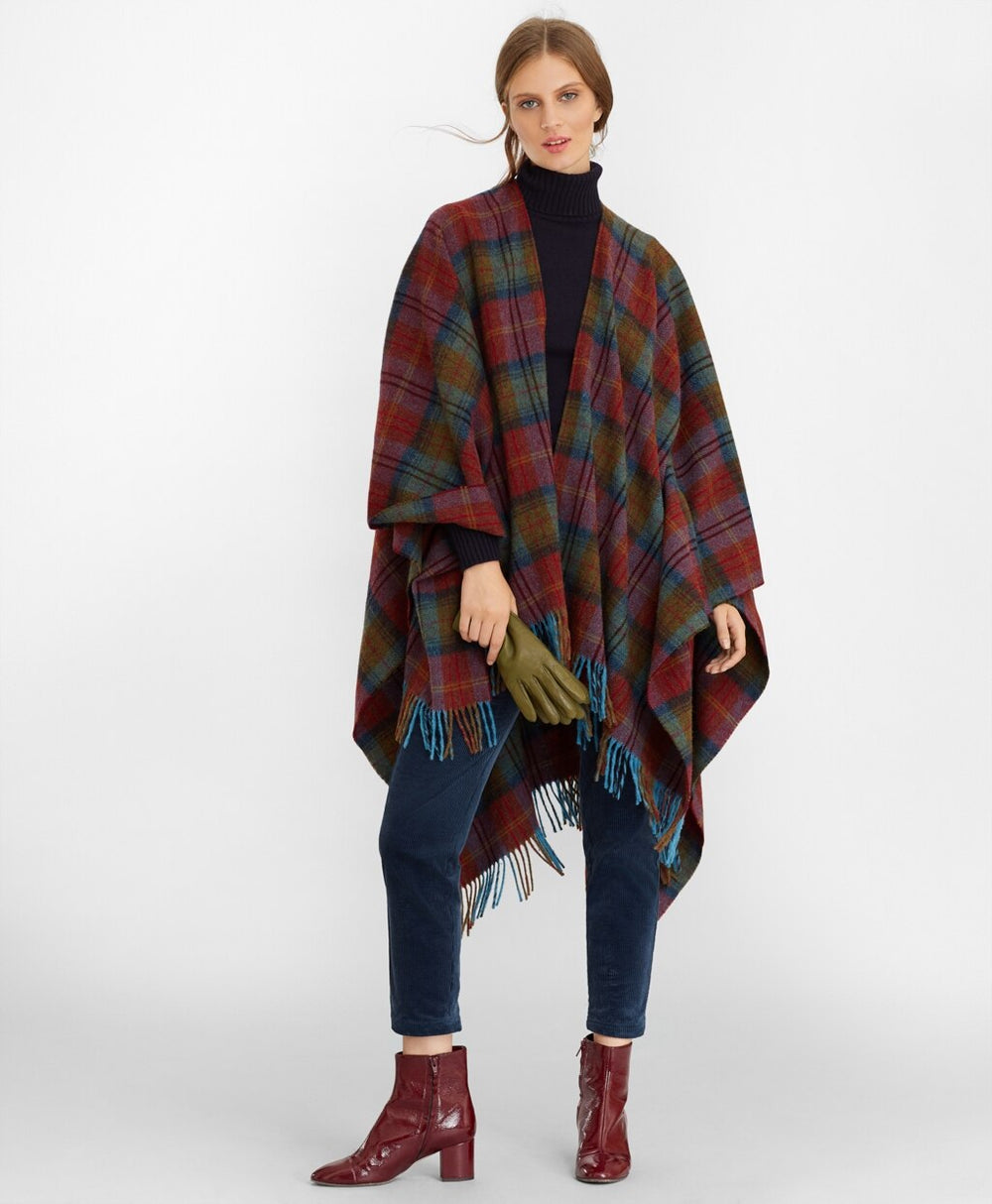 Brooks Brothers Women Tartan Wool Ruana
