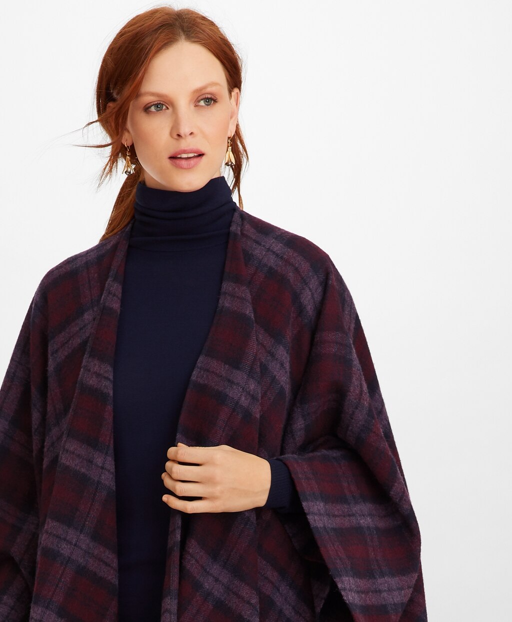 Brooks Brothers Women Tartan Wool Ruana