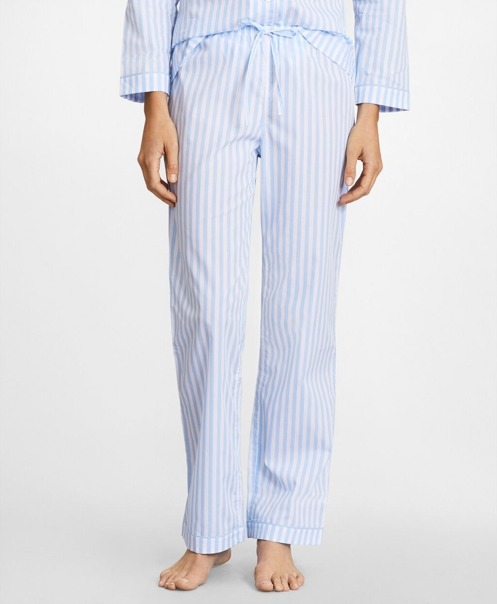 Brooks Brothers Women Striped Cotton Poplin Pajama Set