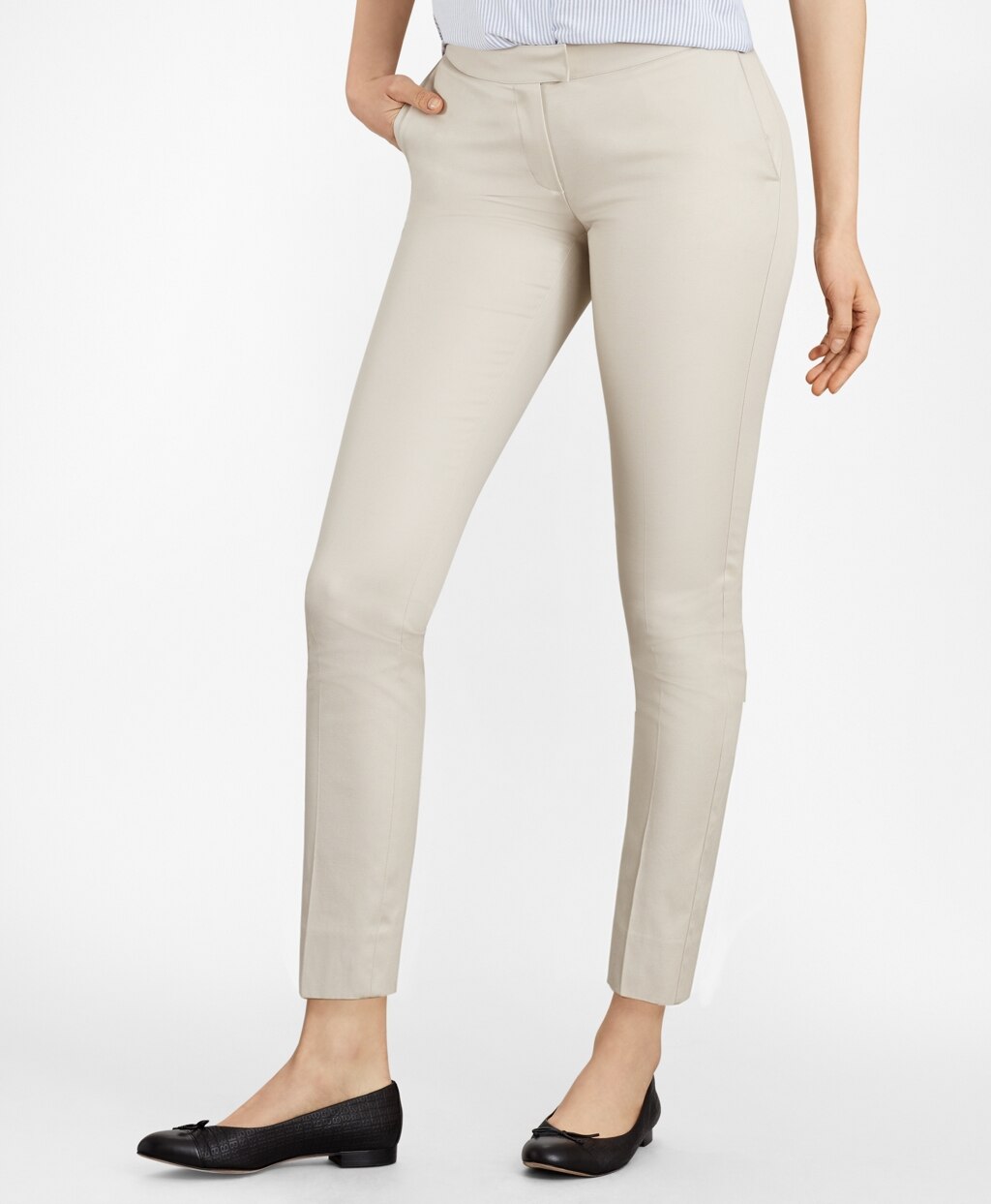 Brooks Brothers Women Flat-Front Stretch Advantage Chino® Pants