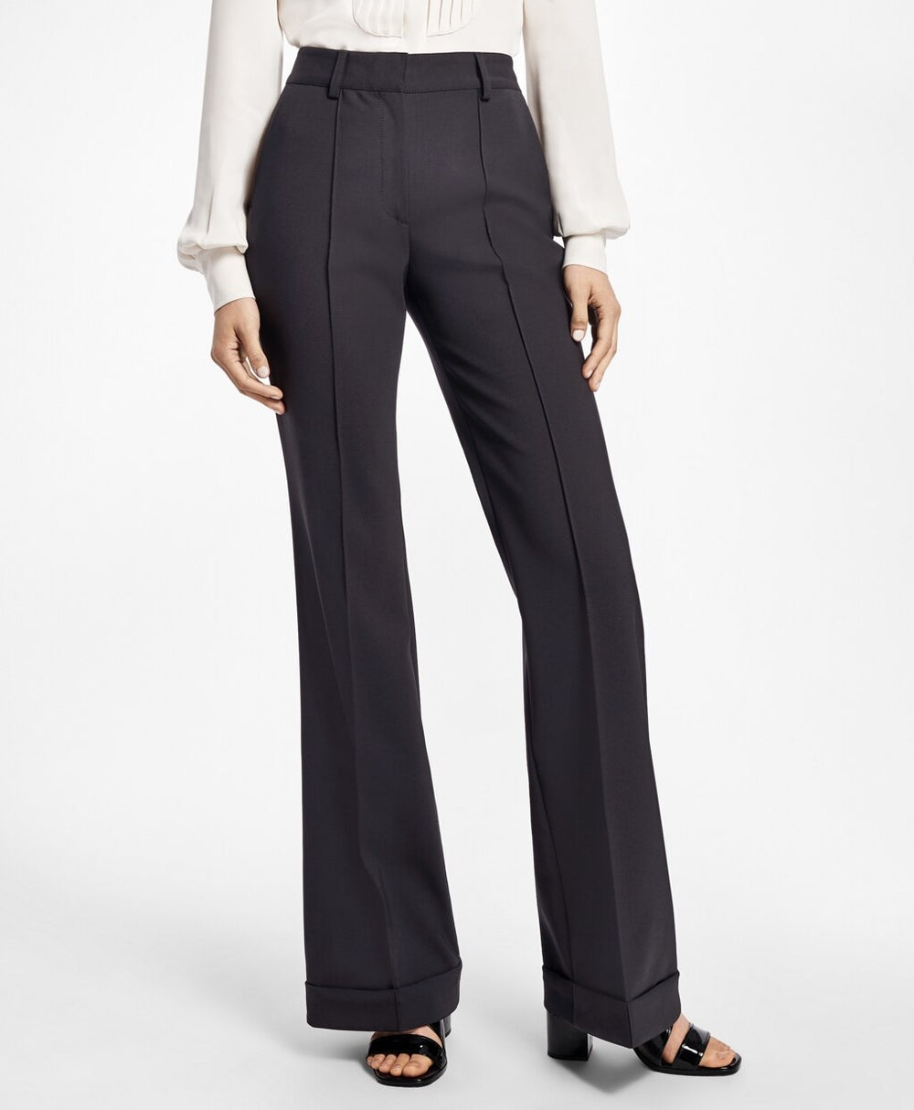 Brooks Brothers Women Cuffed Wide-Leg Tuxedo Pants