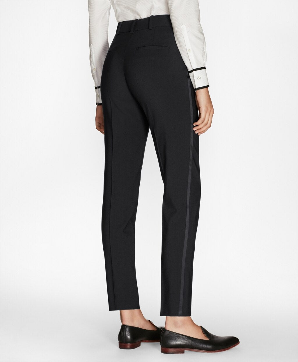 Brooks Brothers Women Slim-Fit Stretch-Wool Crepe Tuxedo Pants