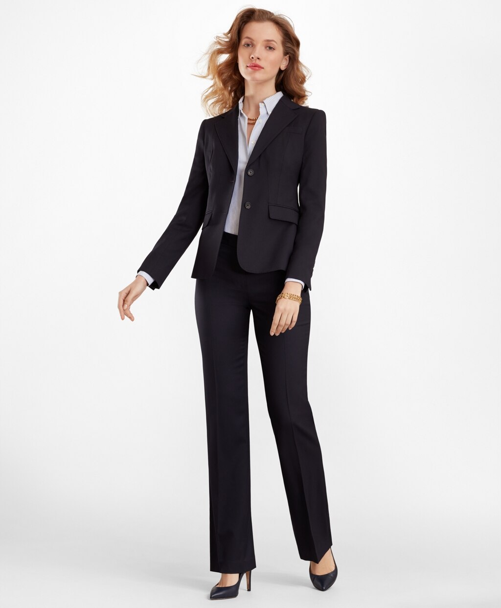 Brooks Brothers Women Wool Wide-Leg Pants