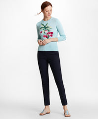 Brooks Brothers Women Stretch-Cotton Jacquard Ankle Pants
