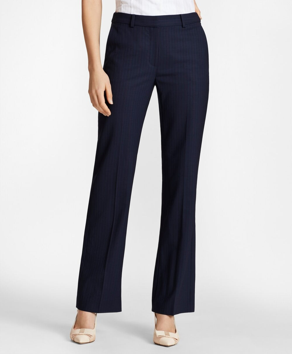 Brooks Brothers Women Pinstripe BrooksCool® Merino Wool Pants
