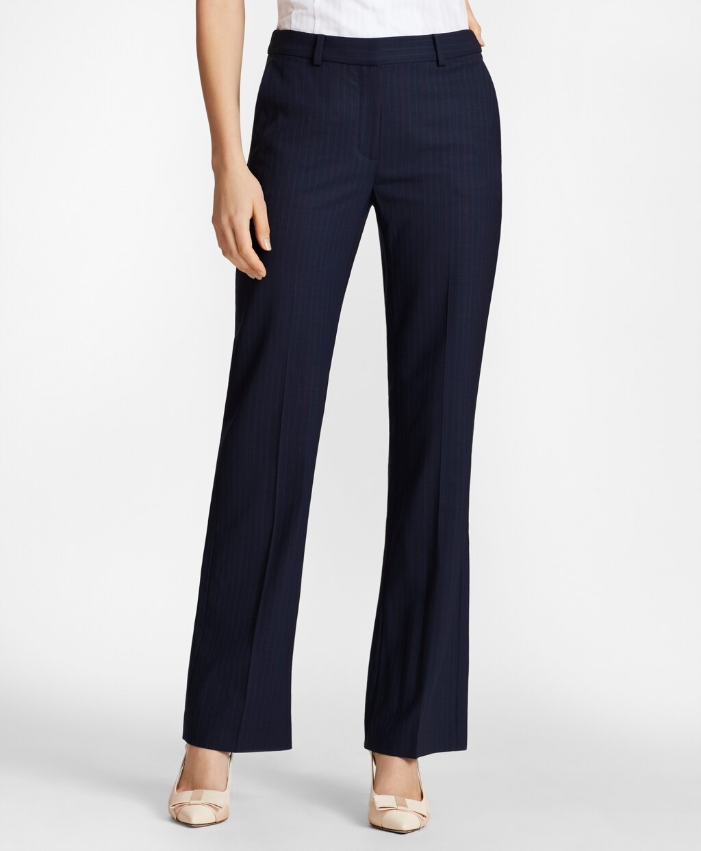Brooks Brothers Women Pinstripe BrooksCool® Merino Wool Pants
