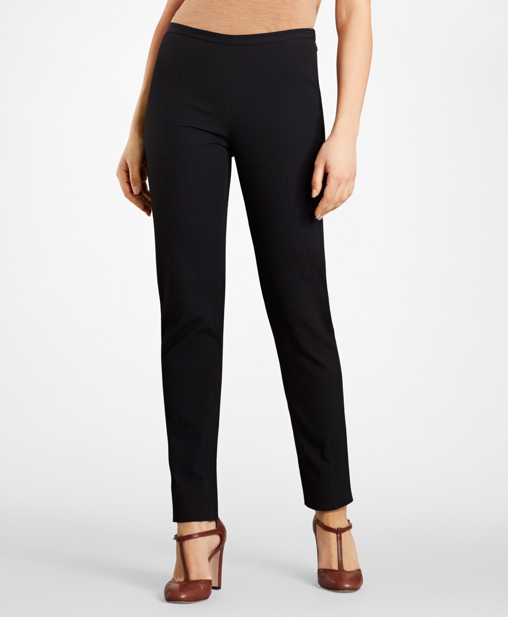 Brooks Brothers Women Stretch-Cotton Jacquard Pants