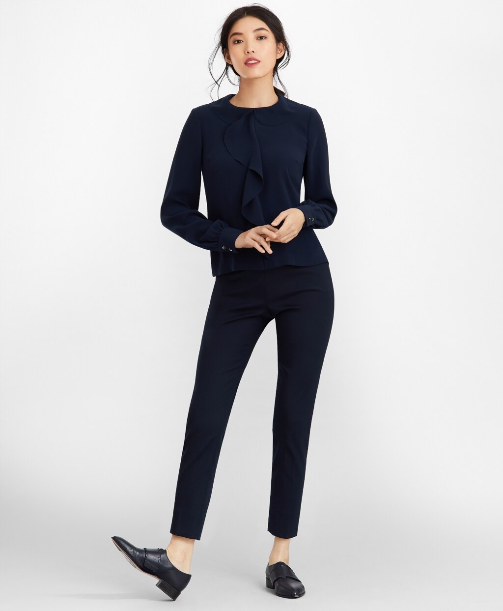 Brooks Brothers Women Stretch Cotton Ankle Pants