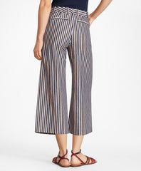 Brooks Brothers Women Striped Cotton Dobby Culottes