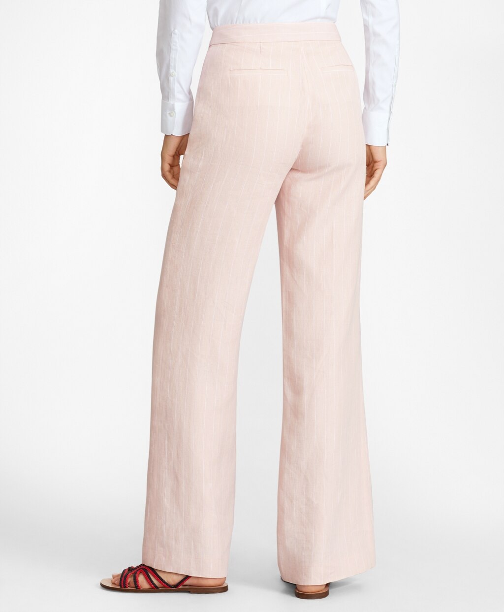 Brooks Brothers Women Pinstriped Linen Pants
