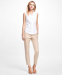 Brooks Brothers Women Non-Iron Sleeveless Ruffled Blouse