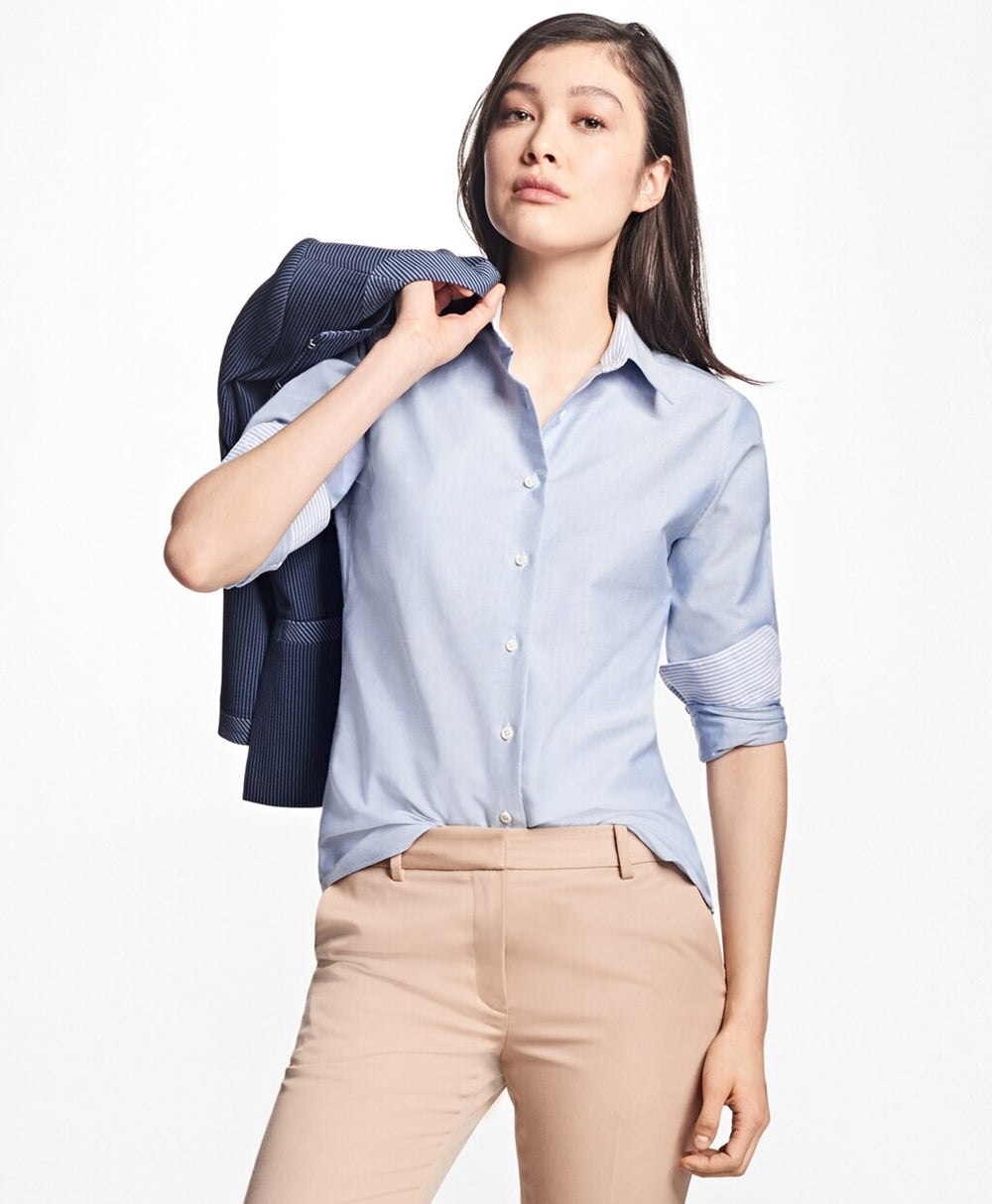 Brooks Brothers Women Classic-Fit Supima® Cotton Oxford Forward-Point Shirt