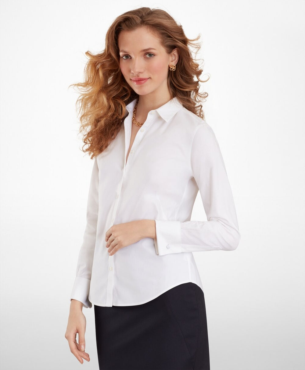 Brooks Brothers Women Non-Iron Fitted French Cuff Dress Shirt