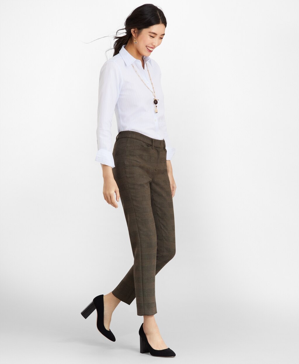 Brooks Brothers Women Classic-Fit Striped Cotton Dobby Luxury Shirt