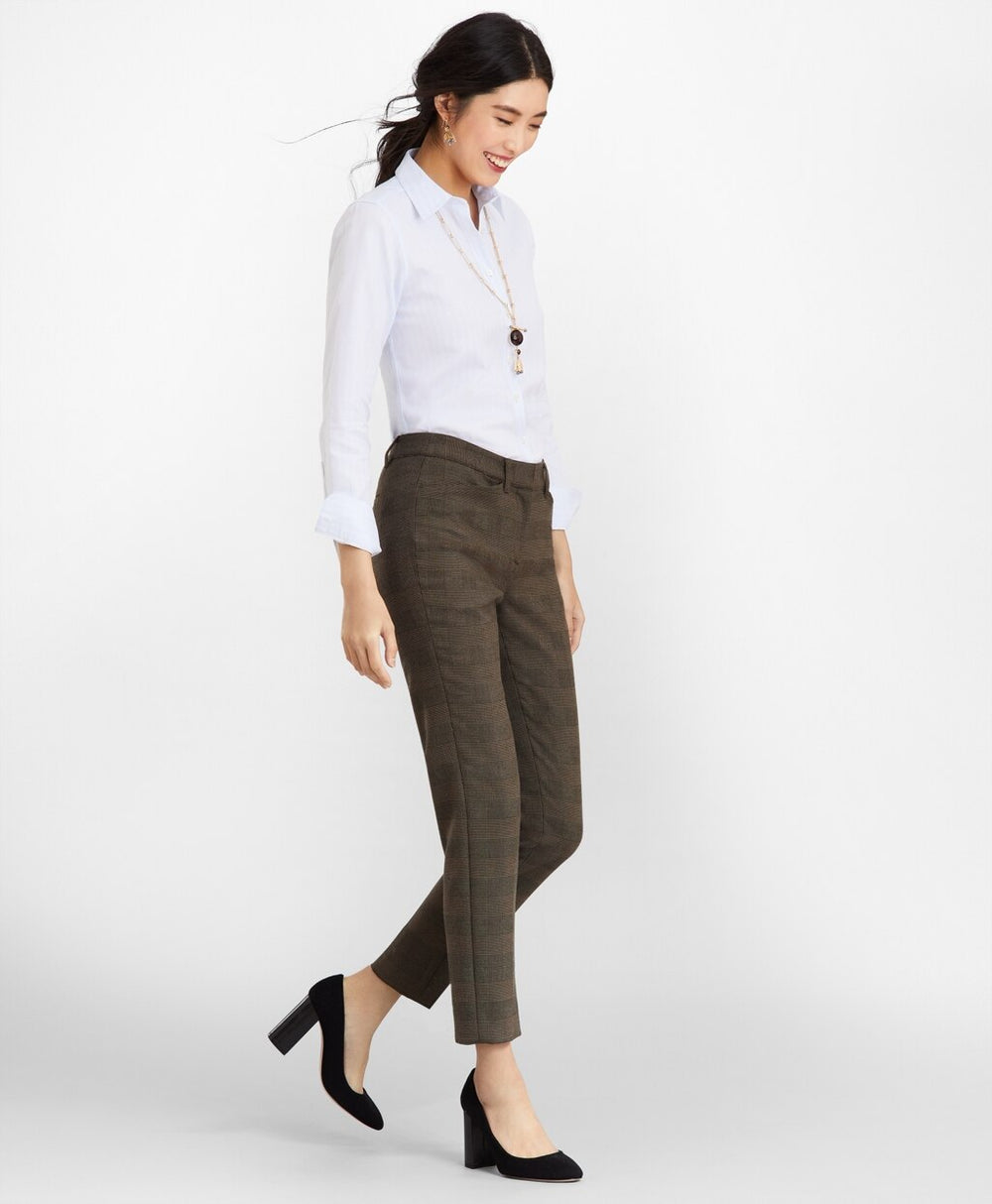 Brooks Brothers Women Classic-Fit Striped Cotton Dobby Luxury Shirt