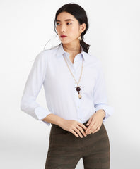 Brooks Brothers Women Classic-Fit Striped Cotton Dobby Luxury Shirt
