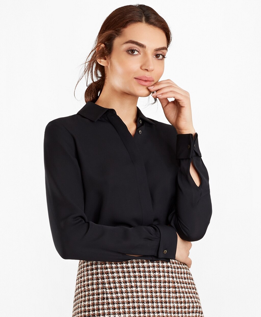 Brooks Brothers Women Silk Georgette French Cuff Shirt