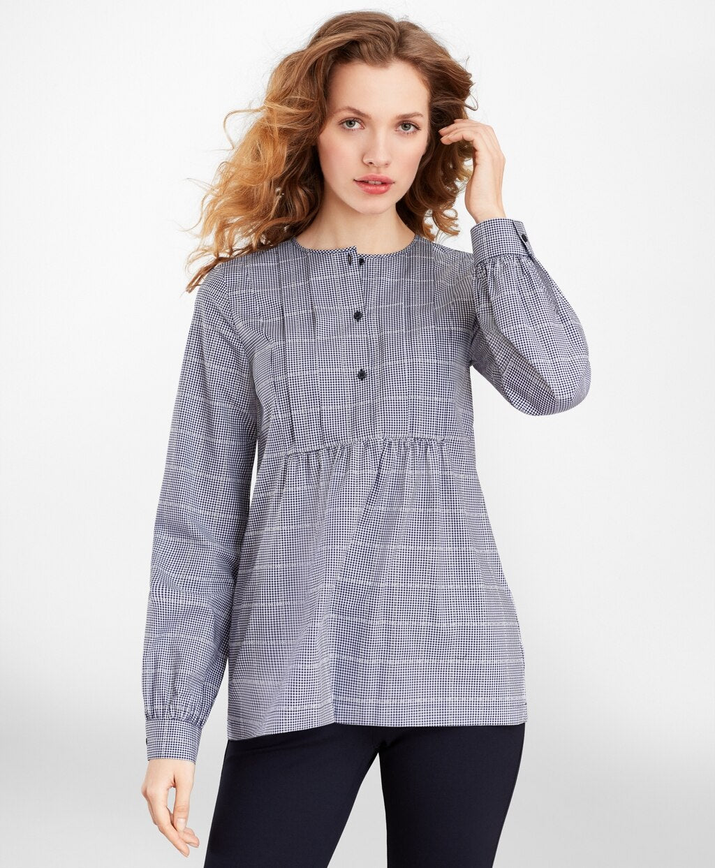 Brooks Brothers Women Checked Supima® Cotton Tunic