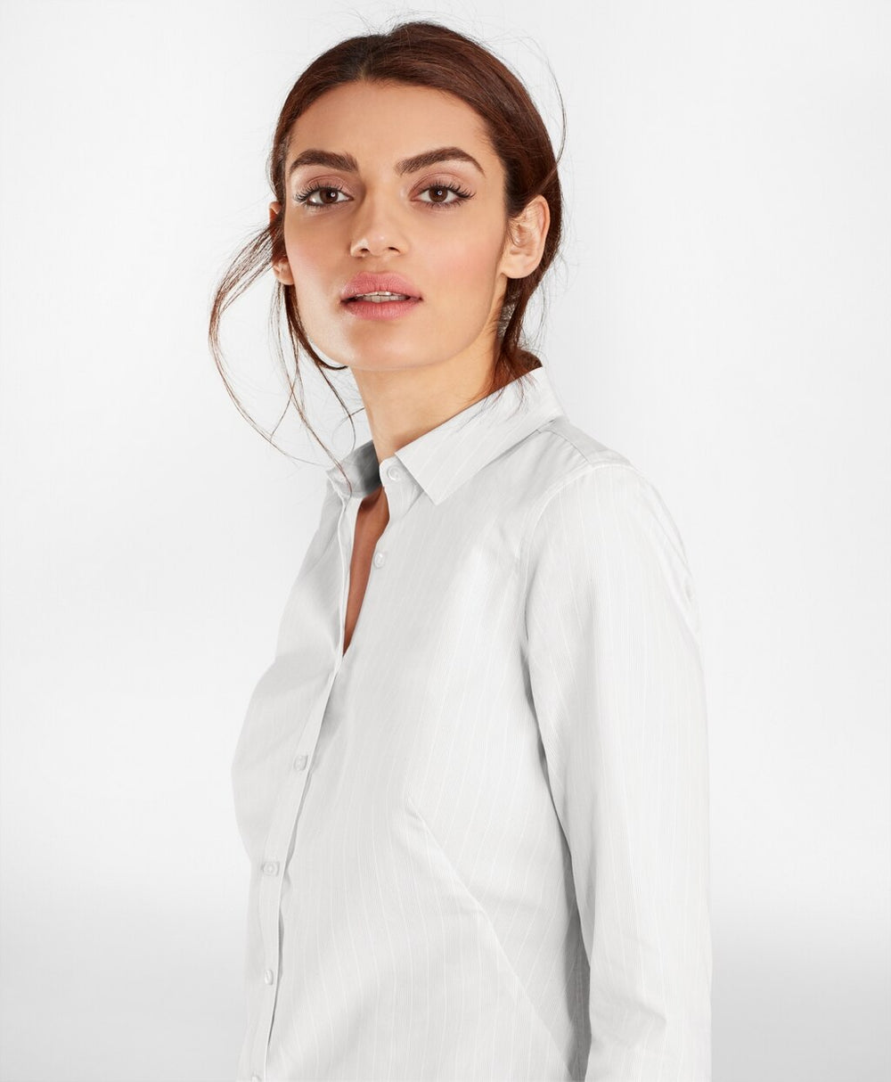 Brooks Brothers Women Striped Supima® Cotton Poplin Fitted Shirt