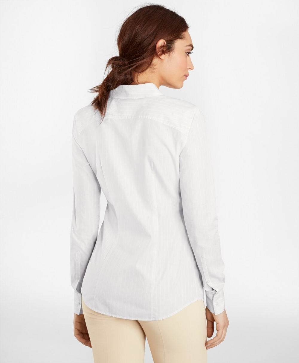 Brooks Brothers Women Striped Supima® Cotton Poplin Fitted Shirt