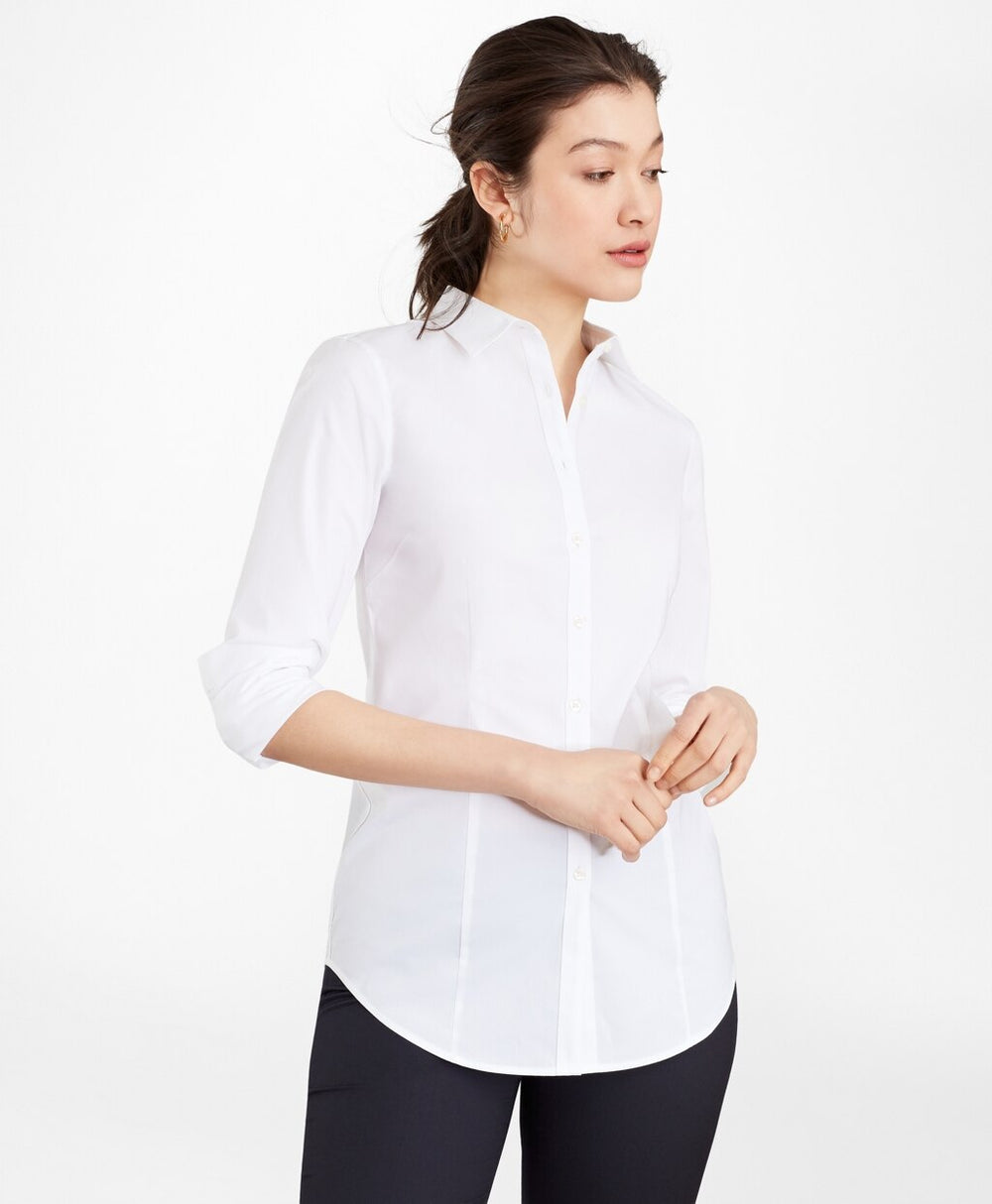 Brooks Brothers Women Tailored-Fit Performance Non-Iron COOLMAX® Poplin Shirt