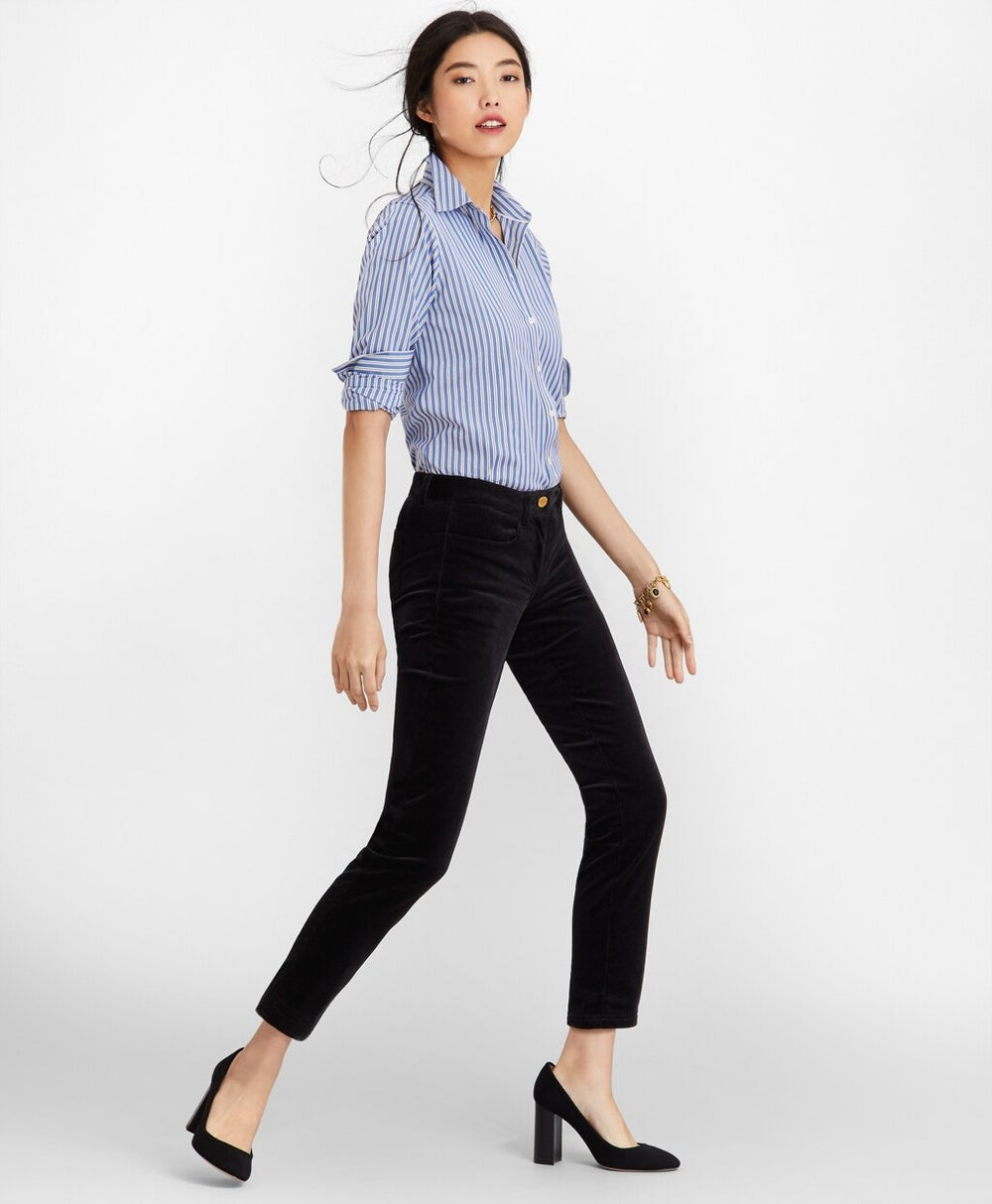 Brooks Brothers Women Classic-Fit Striped Cotton Poplin Luxury Shirt