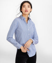 Brooks Brothers Women Classic-Fit Striped Cotton Poplin Luxury Shirt