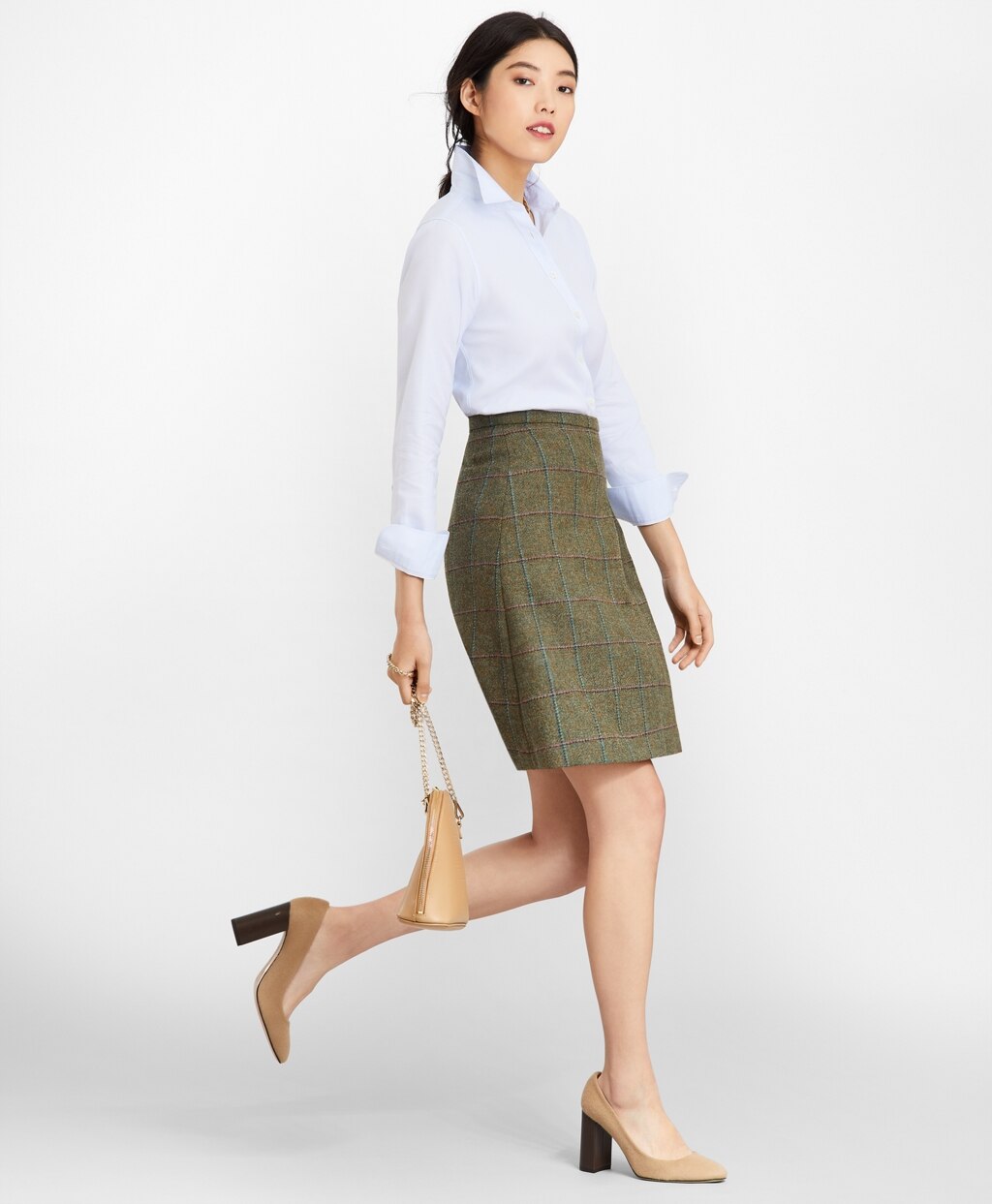 Brooks Brothers Women Classic-Fit Cotton Dobby Luxury Shirt