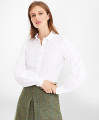 Brooks Brothers Women Non-Iron Tailored-Fit Supima® Cotton Floral Jacquard Blouse