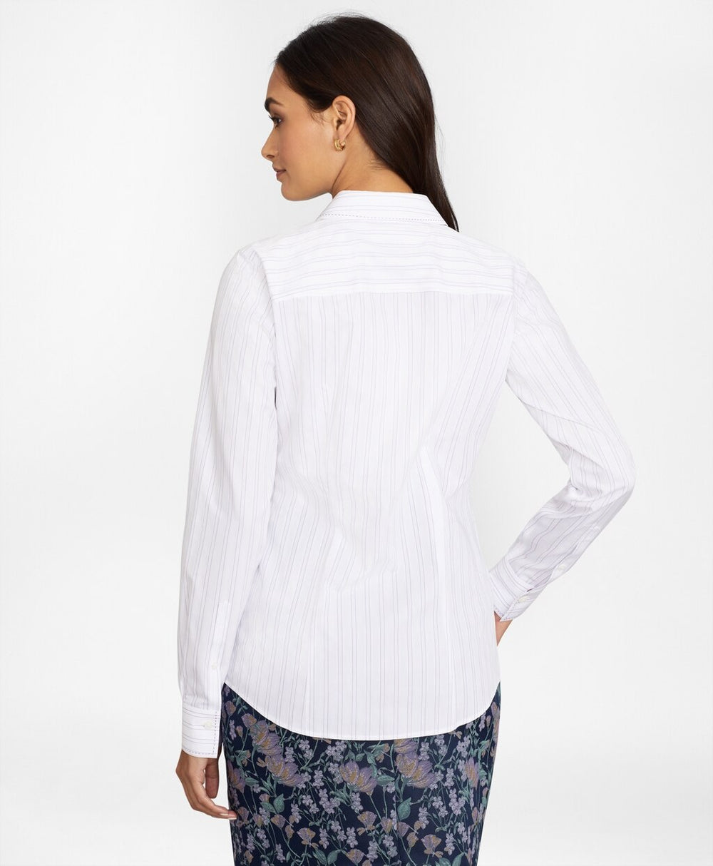 Brooks Brothers Women Non-Iron Striped Supima® Cotton Fitted Shirt