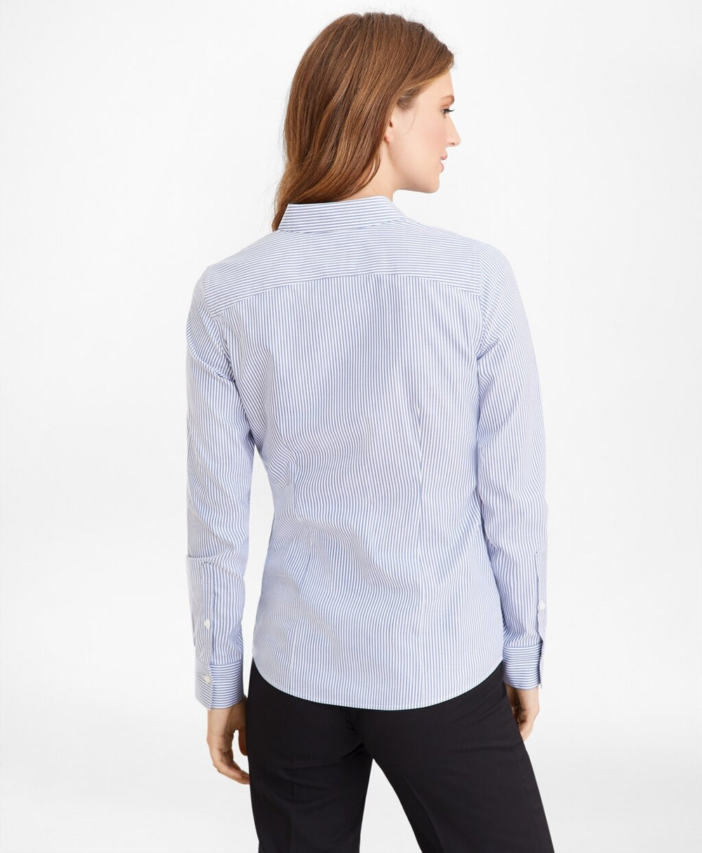 Brooks Brothers Women Non-Iron Tailored-Fit Bengal Stripe Supima® Cotton Pinpoint Oxford Shirt