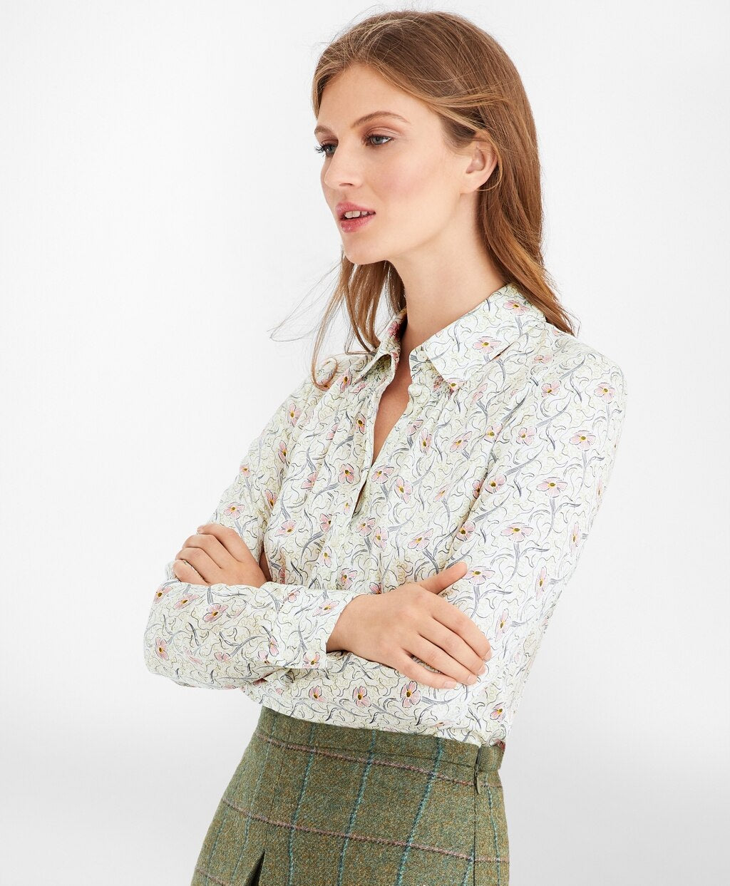 Brooks Brothers Women Floral-Print Silk Satin Blouse