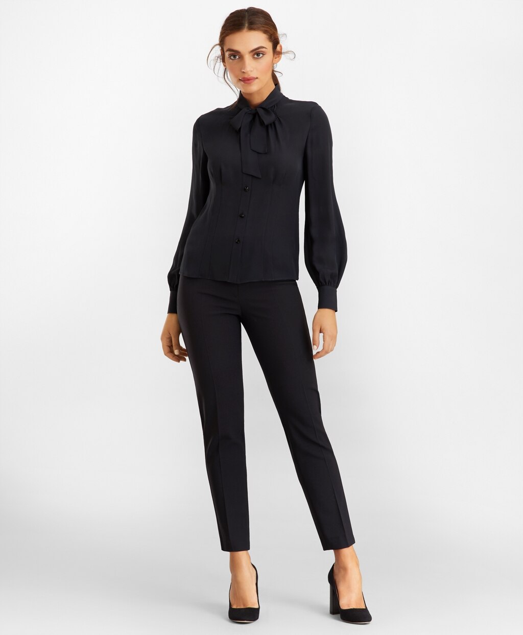 Brooks Brothers Women Bow-Neck Silk Georgette Blouse