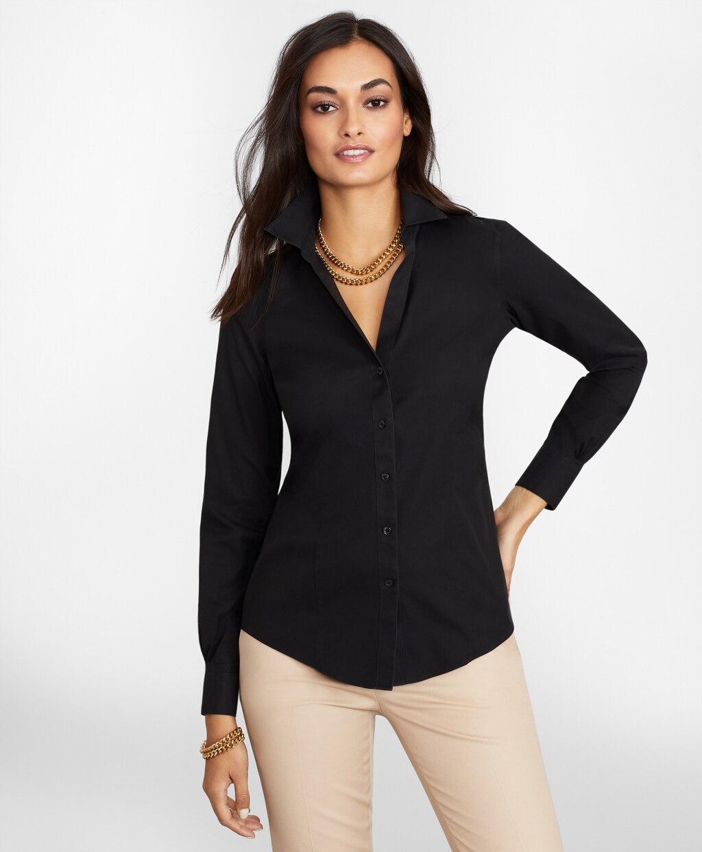 Brooks Brothers Women Non-Iron Stretch Supima® Cotton Fitted Dress Shirt