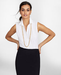 Brooks Brothers Women Non-Iron Stretch Supima® Cotton Fitted Sleeveless Dress Shirt