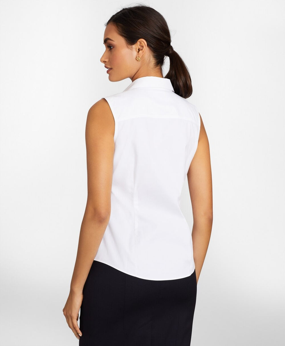 Brooks Brothers Women Non-Iron Stretch Supima® Cotton Fitted Sleeveless Dress Shirt