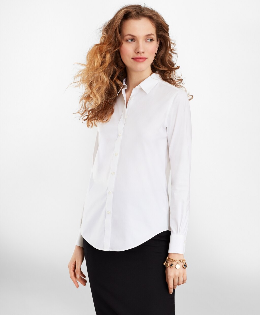 Brooks Brothers Women Non-Iron Classic-Fit Stretch Supima® Cotton Dress Shirt