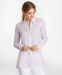 Brooks Brothers Women Gingham Irish Linen Tunic