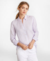 Brooks Brothers Women Gingham Irish Linen Tunic