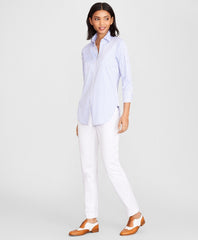 Brooks Brothers Women Classic-Fit Striped Stretch Cotton Sateen Dobby Luxury Shirt