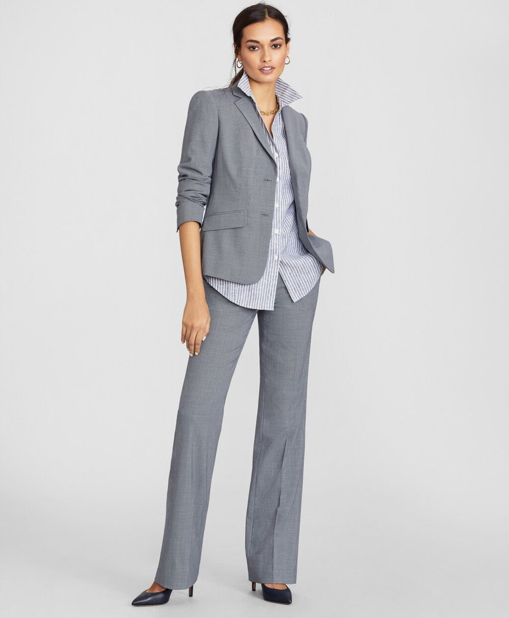 Brooks Brothers Women Striped Linen Three-Quarter-Sleeve Shirt