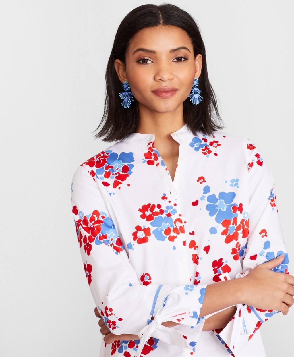 Brooks Brothers Women Floral-Print Supima® Cotton Sateen Tunic