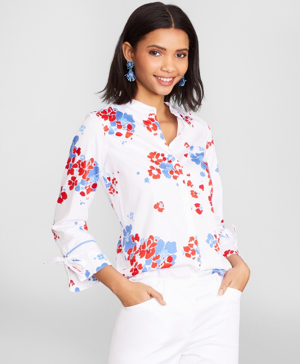 Brooks Brothers Women Floral-Print Supima® Cotton Sateen Tunic