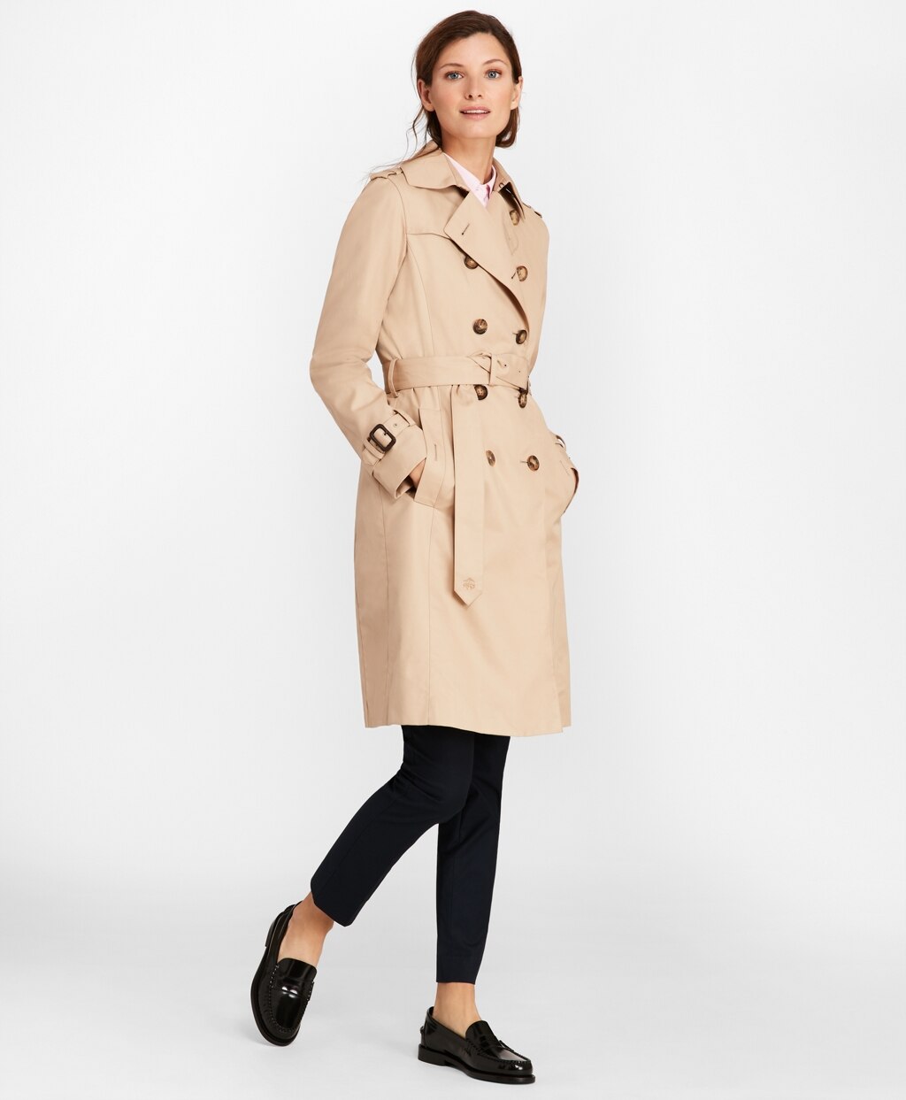 Brooks Brothers Women Double-Breasted Trench Coat