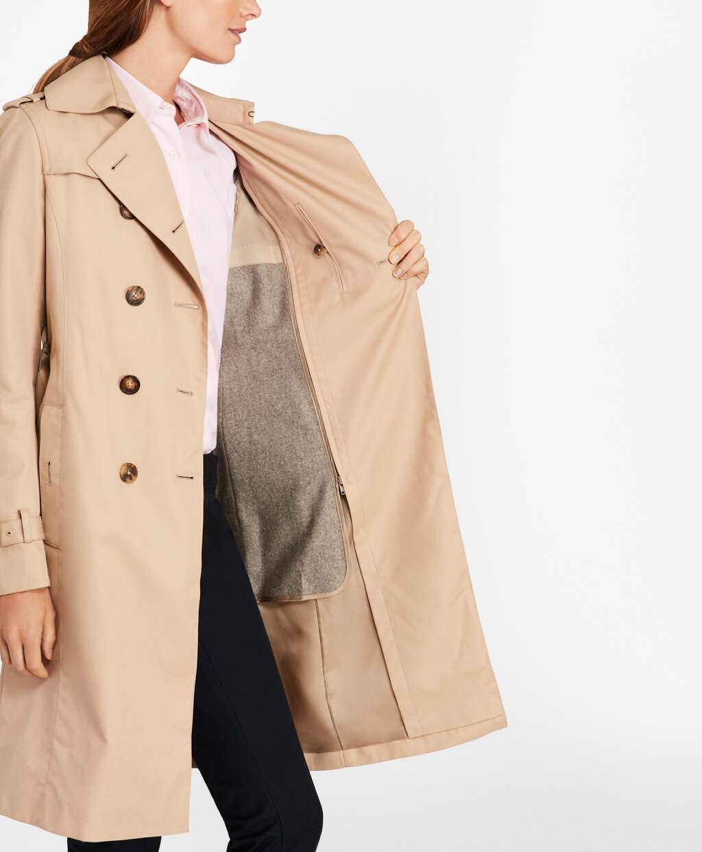 Brooks Brothers Women Double-Breasted Trench Coat