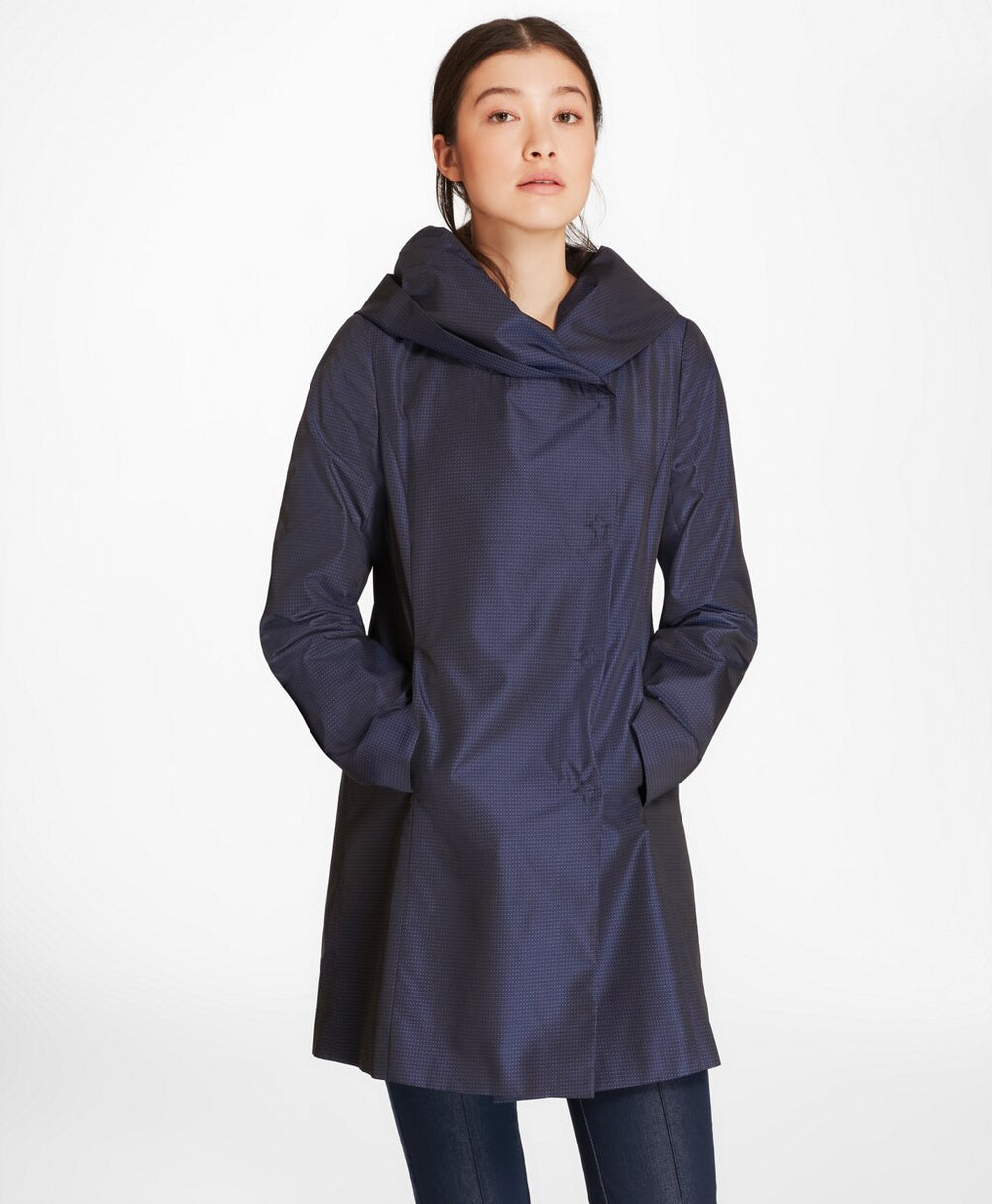 Brooks Brothers Women Water-Repellent Dobby Swing Coat