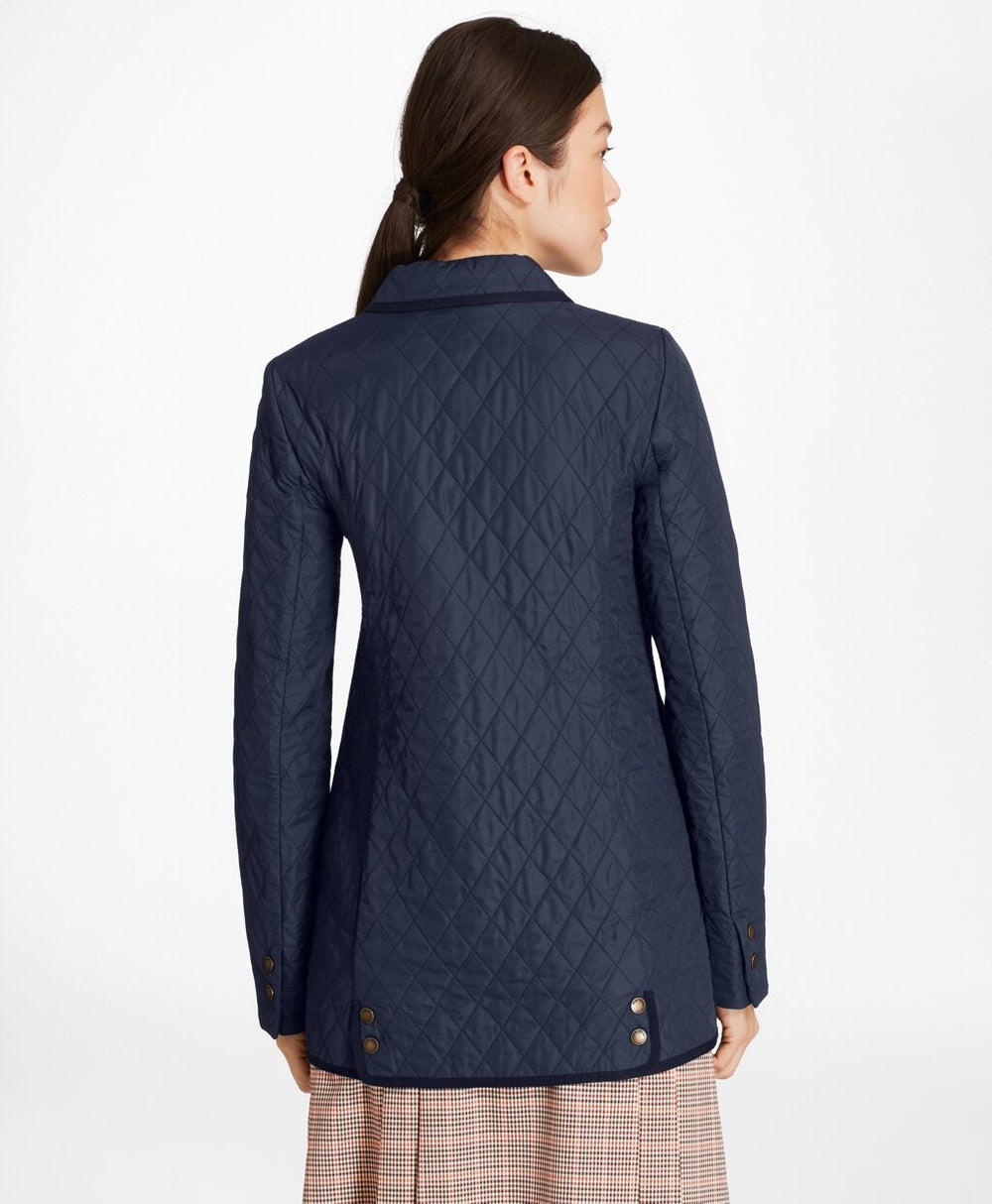Brooks Brothers Women Water-Repellent Diamond-Quilted Car Coat