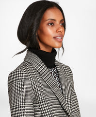 Brooks Brothers Women Glen Plaid Wool Cocoon Coat