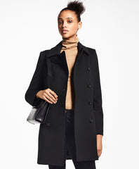 Brooks Brothers Women Brushed Wool Twill Peacoat