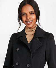 Brooks Brothers Women Brushed Wool Twill Peacoat